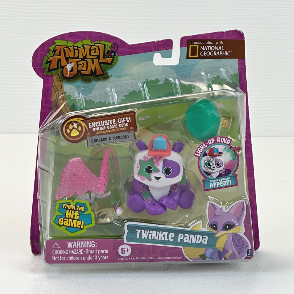 Animal Jam Twinkle Panda Figure Jazwares National Geographic Light-Up Ring New‎